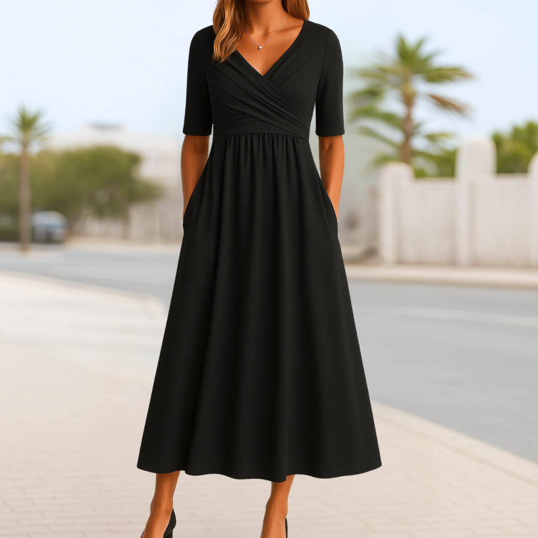 Monique™ Short Sleeve Crossed Dress