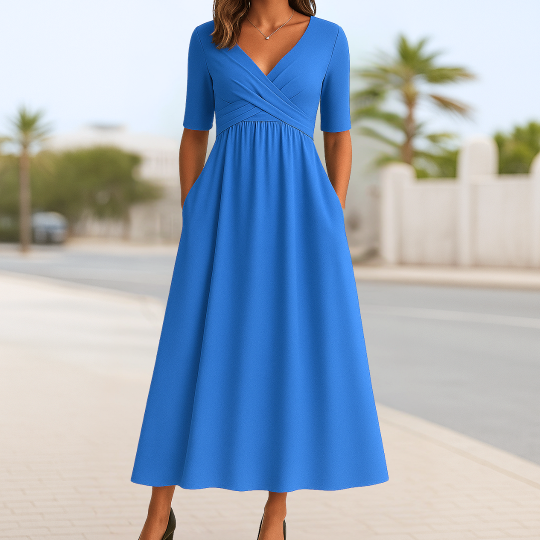 Monique™ Short Sleeve Crossed Dress