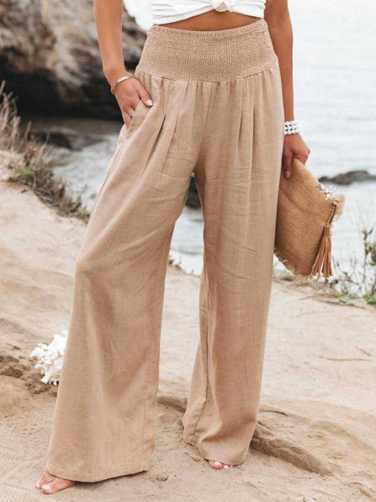 THALIORA™ REMI WIDE-LEG LINEN TROUSERS