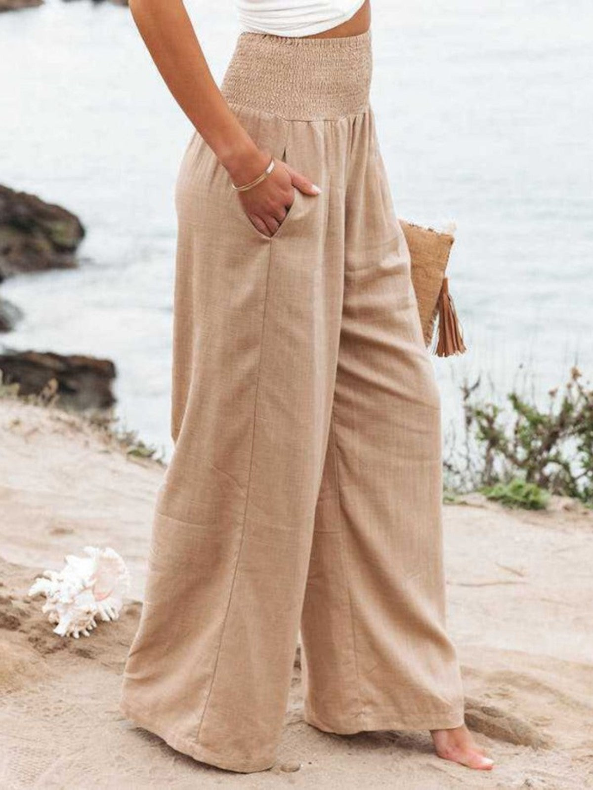 THALIORA™ REMI WIDE-LEG LINEN TROUSERS