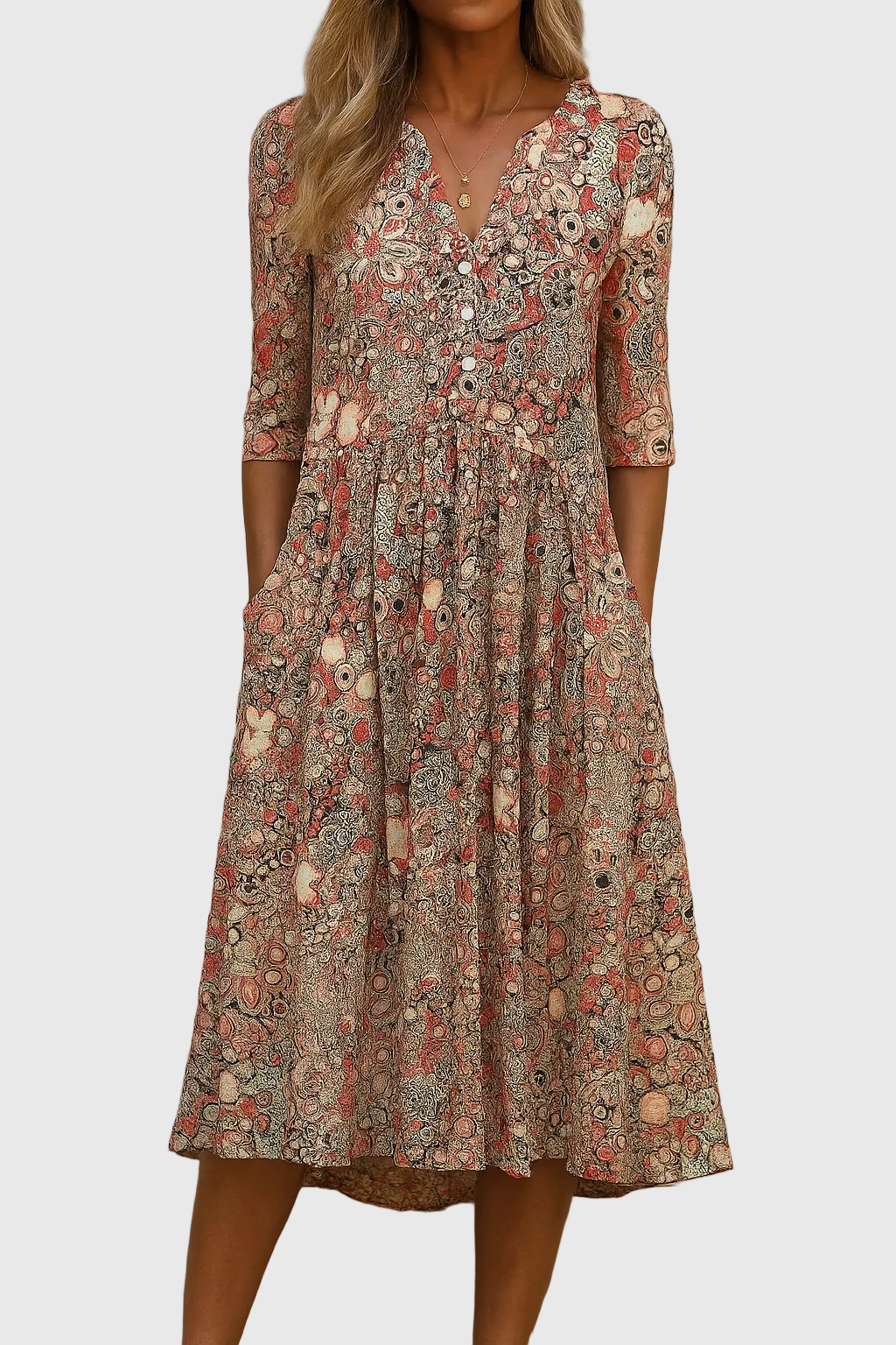 Harlow | Midi Dress with V-neck