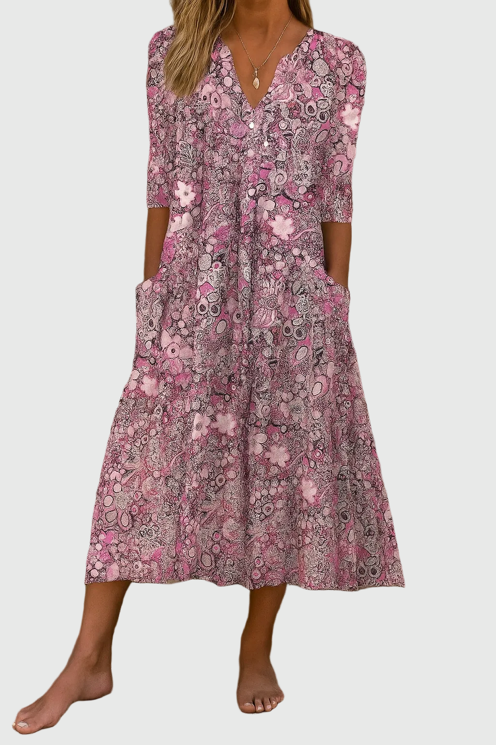 Harlow | Midi Dress with V-neck