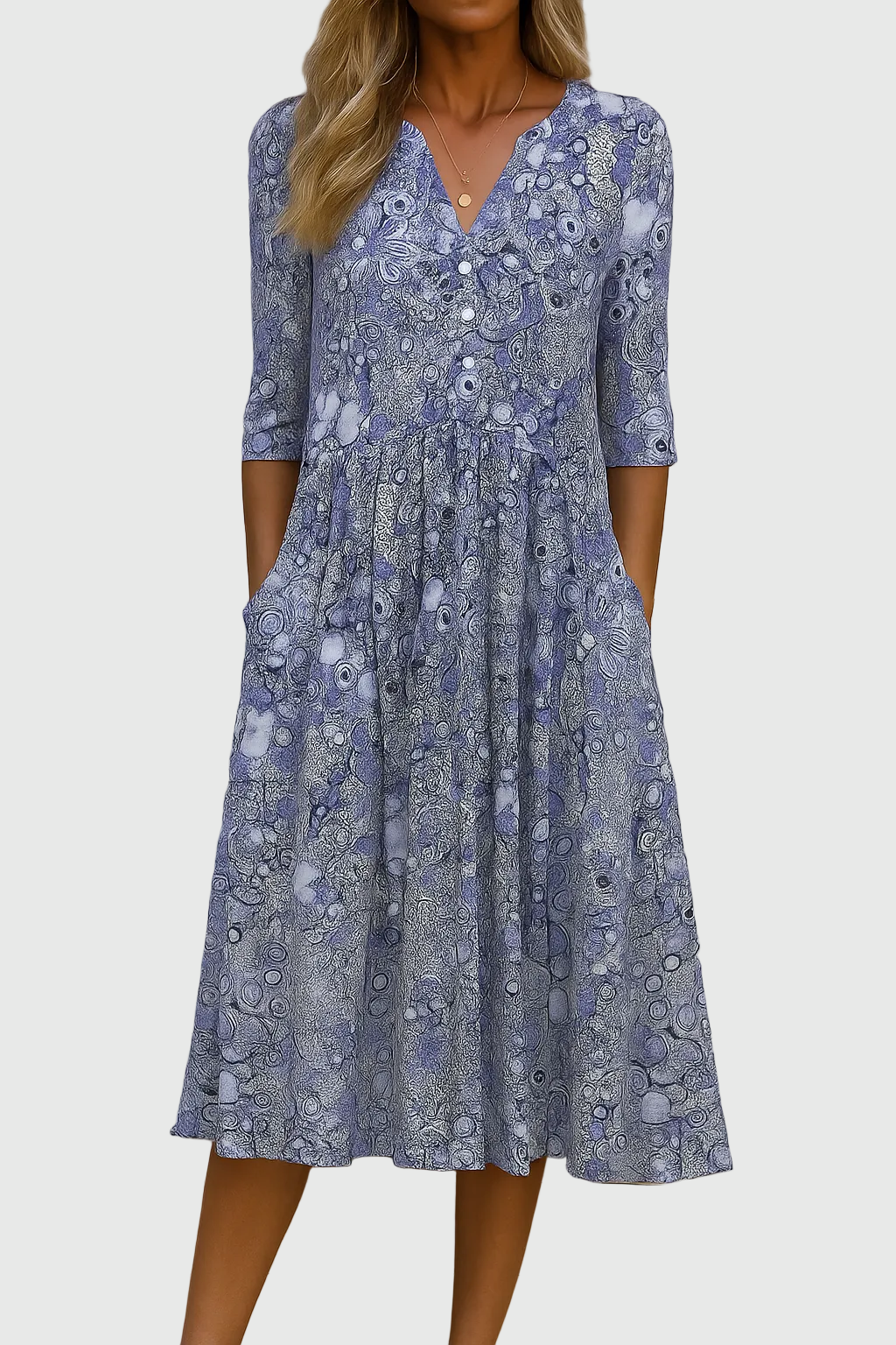 Harlow | Midi Dress with V-neck