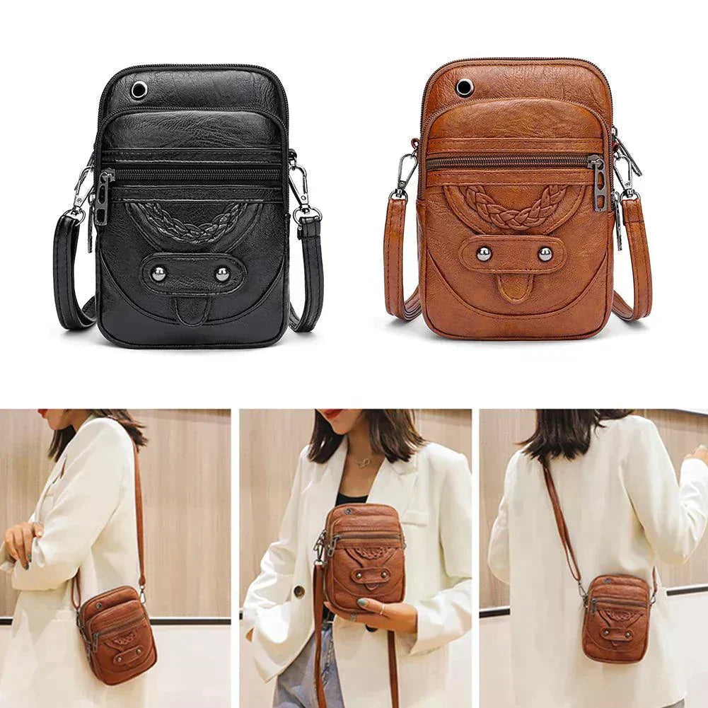 Vellana™ Vintage Leather Crossbody Bag