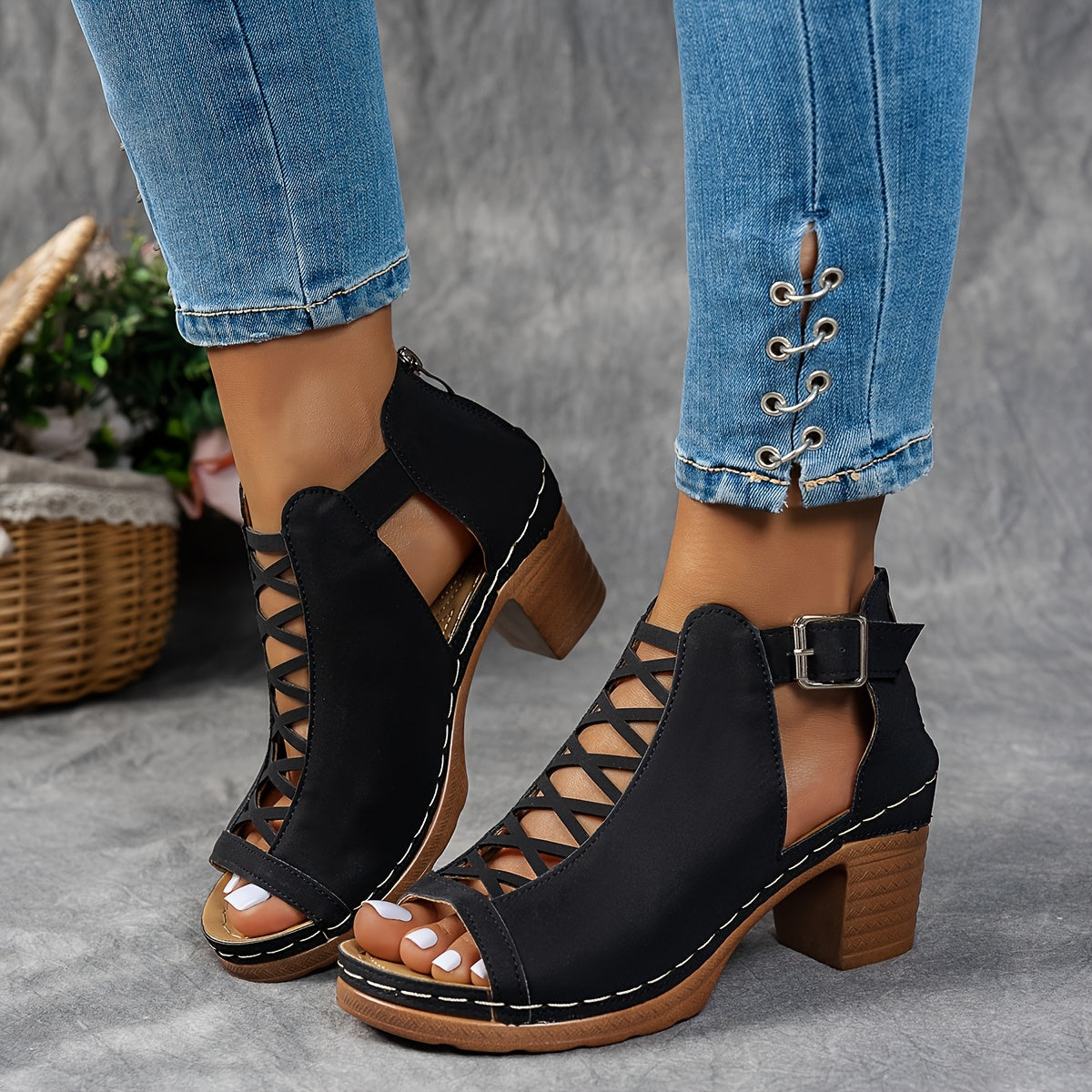 Nessa™ Lattice-Heel Sandals